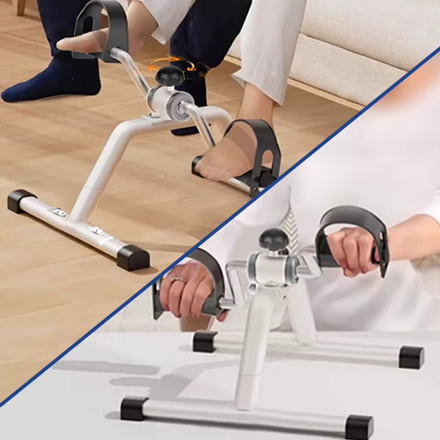 JOCESTYLE Klappbarer tragbarer Arm- und Bein-Heimtrainer mit einstellbarem Widerstand, Untertisch-Pedaltrainer in Silber - Bild 3