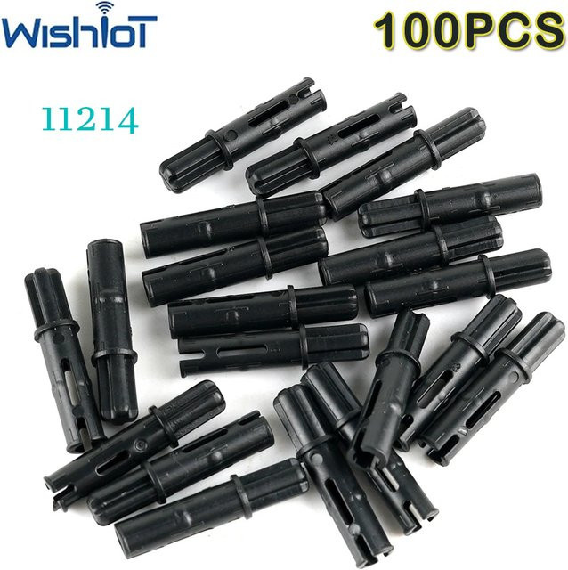 wishiot 1x3 Kreuzachsen-Pin mit Bolzen-Technologie, Bausteine Zubehör, 100-teiliges Set, Schwarz - Bild 1