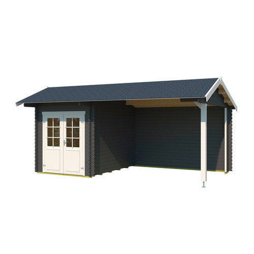 Lasita Gartenhaus Kenzo aus Fichtenholz mit Satteldach in Carbongrau, B/T/H: 580 x 300 x 273,6 cm - Bild 3