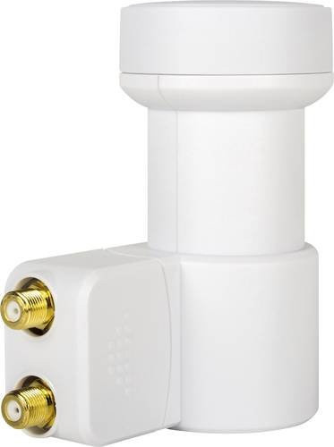 MegaSat HD-Profi Twin-LNB in Weiß mit 40 mm Feedaufnahme und vergoldeten Anschlüssen für 2 Teilnehmer - Bild 1