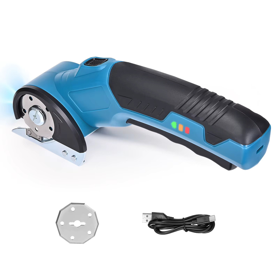 Kabellose elektrische Schere in Blau mit 2000mAh Akku und LED-Licht für Kartons, Leder, Teppich und Näharbeiten - Bild 7