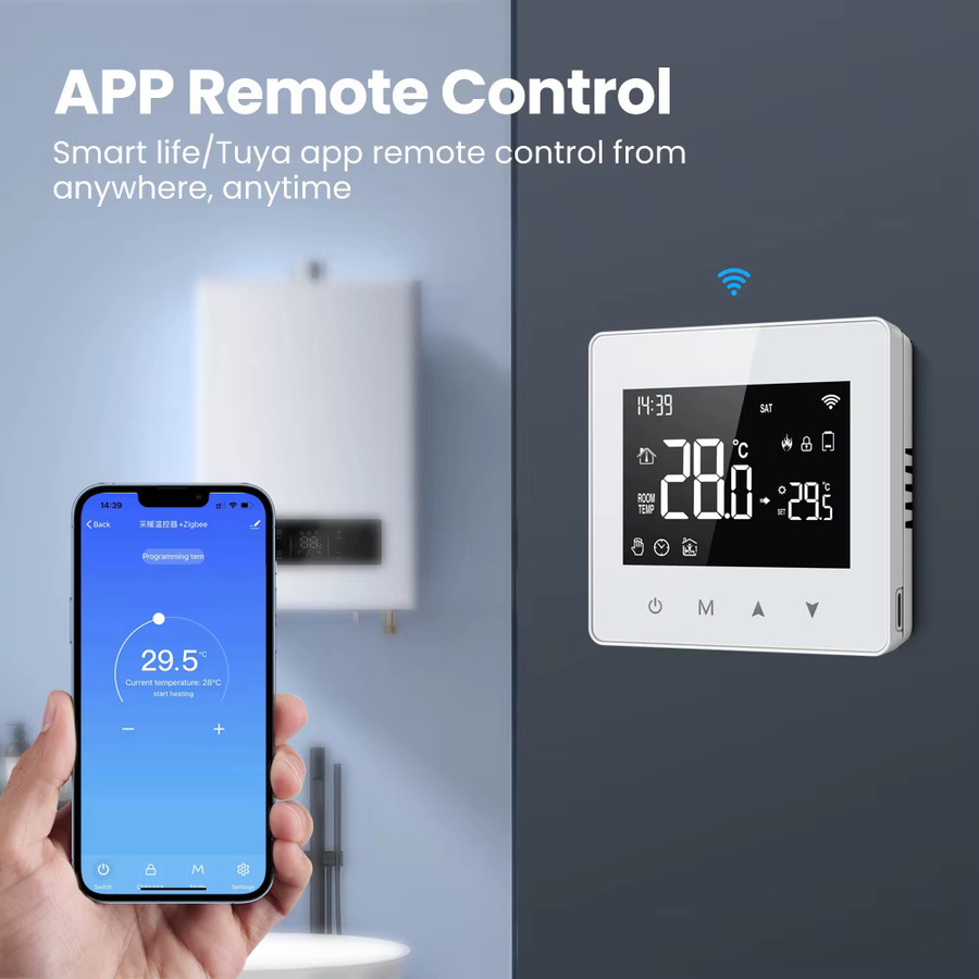 AVATTO Smart-Thermostat WiFi und ZigBee für Wasser- und Gasheizungen, batteriebetriebener Temperaturregler in Weiß, kompatibel mit Tuya, Alexa und Google Home - Bild 4