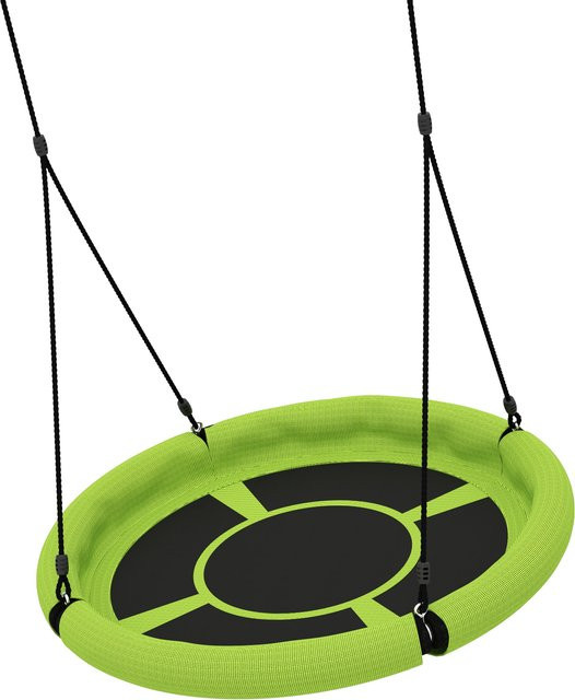 AIYAPLAY Nestschaukel Grün, Verstellbare Tellerschaukel für Kinder von 3-8 Jahren, Durchmesser: 98 cm - Bild 1