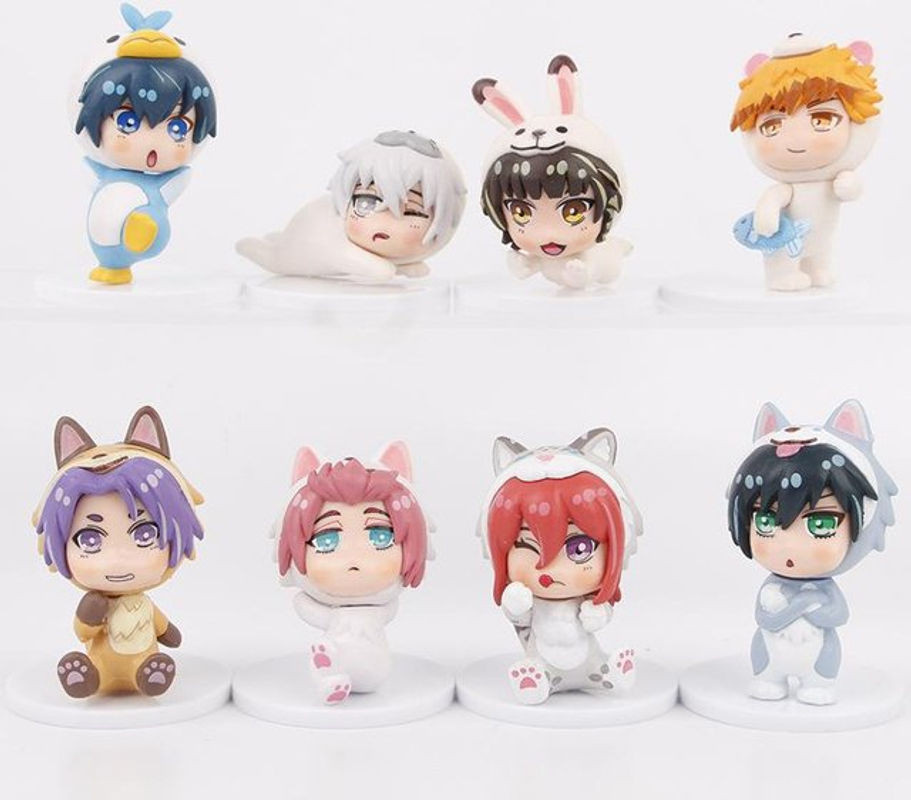 8er Set Blue Lock Kawaii Anime-Figuren aus PVC in Multicolor, Größe: 5-8 cm - Bild 1