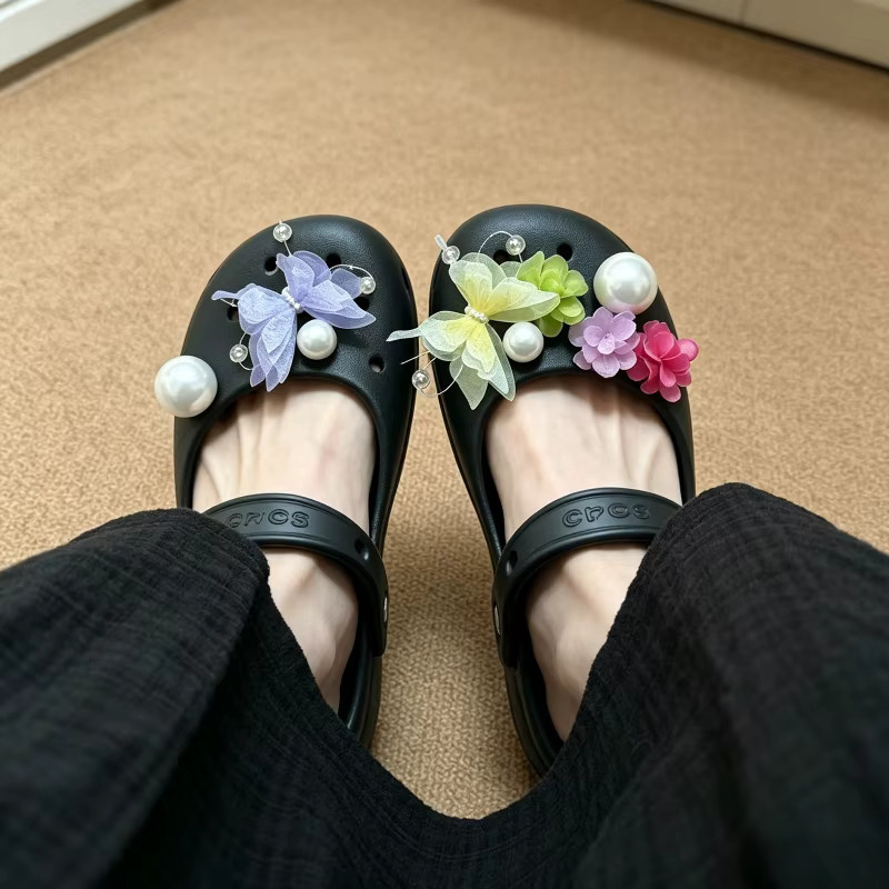 SMATLELF Schuh-Charms Set, Schmetterling, Blumen, Perlen, Diamant, Damen - Bild 3