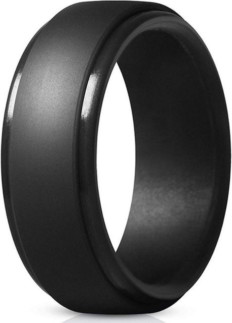 Lucky Star Jewelry Herrenring Silikon, Schwarz, 13 - Bild 1
