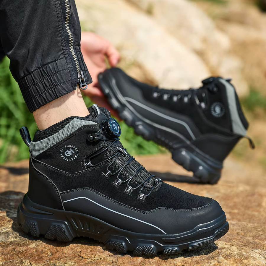 Kankeirr Sicherheitsstiefel für Herren in Schwarz mit Stahlkappe, wasserdicht und rutschfest - Bild 4
