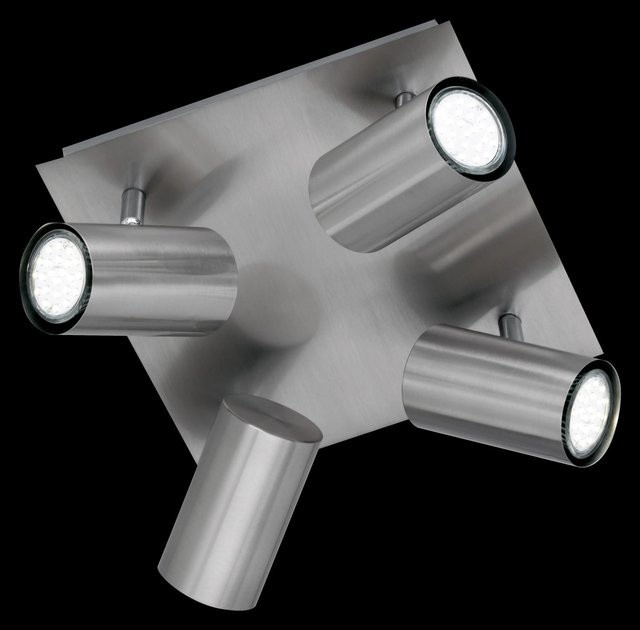 Trio Deckenstrahler 4er Set GU10 in Nickel matt mit verstellbaren Reflektoren - Bild 1