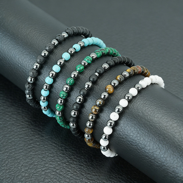 diffone Armband, Hämatit, Malachit, Tigeraugen, Unisex, Bunt - Bild 1