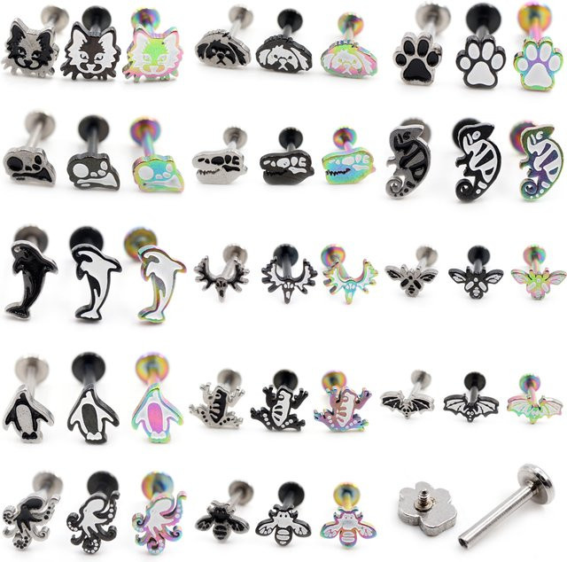 Alisouy Piercing Ohrring, Edelstahl, Silber, Unisex - Bild 1