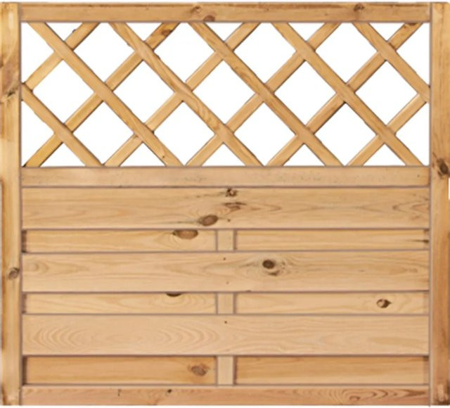 T & J Sichtschutzzaun Maxi-Massiv Ranki Grün aus Holz mit Lamellen, B: 100 cm, H: 90 cm - Bild 1