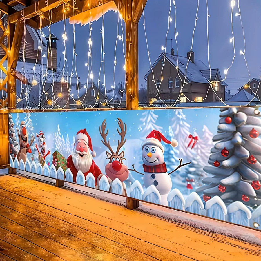 VIKAMA Weihnachtsbanner mit Weihnachtsmann als hängende Dekoration für Garten und Innenräume, Mehrfarbig, B/H: 180 x 35 cm - Bild 2