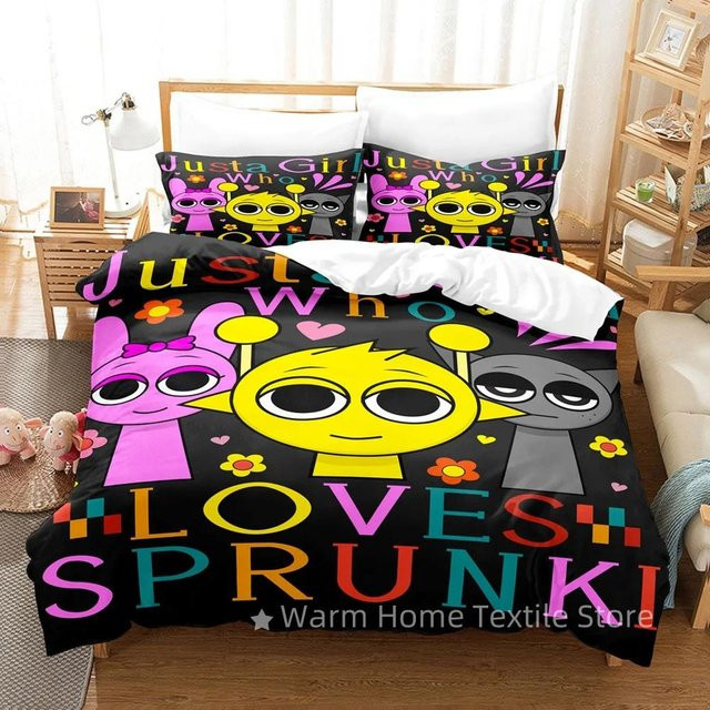 Sprunki Incredibox Bettwäscheset mit 3D-Druck von JMG Household Supplies, Mehrfarbig, B/L: 172 x 218 cm - Bild 1