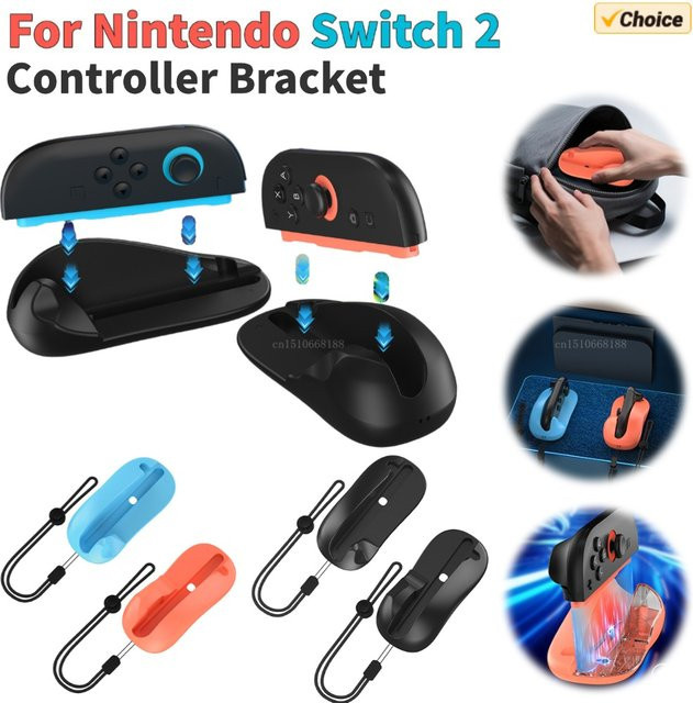 Gaming Controller Maus Halterung Ständer für Nintendo Switch, Ergonomische Mini Links und Rechts Griffe, Schwarz - Bild 1