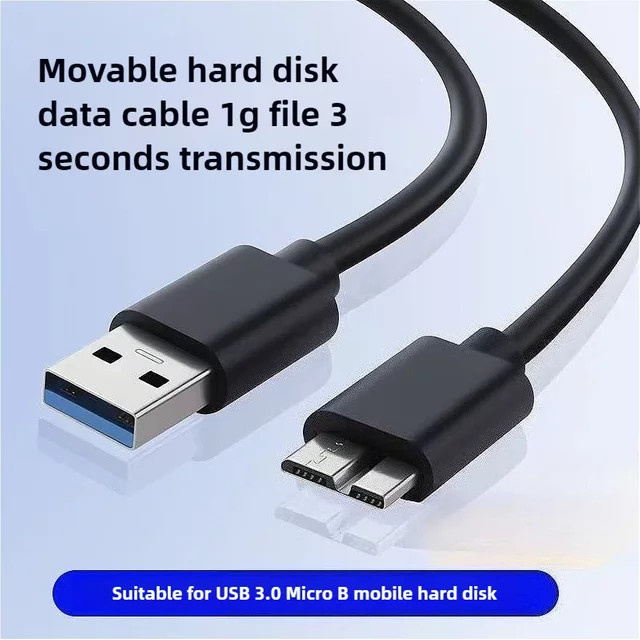 MINGCVIL USB 3.0 Typ A auf USB 3.0 Micro B Adapterkabel für externe Festplatten HDD in Schwarz - Bild 1