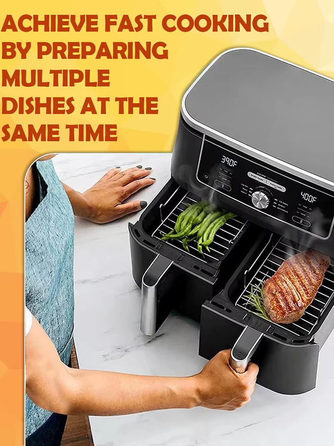 Willstar Luftfritteusen Zubehör Set aus Edelstahl und Silikon in Silber mit 2 Grillrosten, 2 Silikonmatten und Spießen - Bild 3