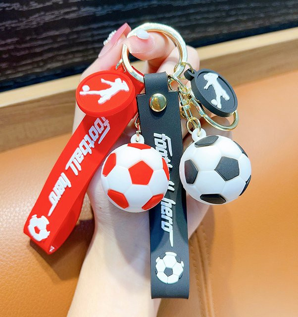 Schlüsselanhänger Fußball, PVC, Bunt, Unisex - Bild 1
