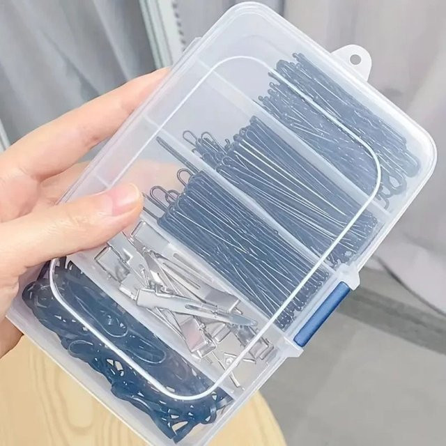 Tragbare transparente Kunststoff Aufbewahrungsbox mit Deckel für Haarclips und Schmuck, Organizer mit 5/6 Fächern für Haushalt und Reise - Bild 1