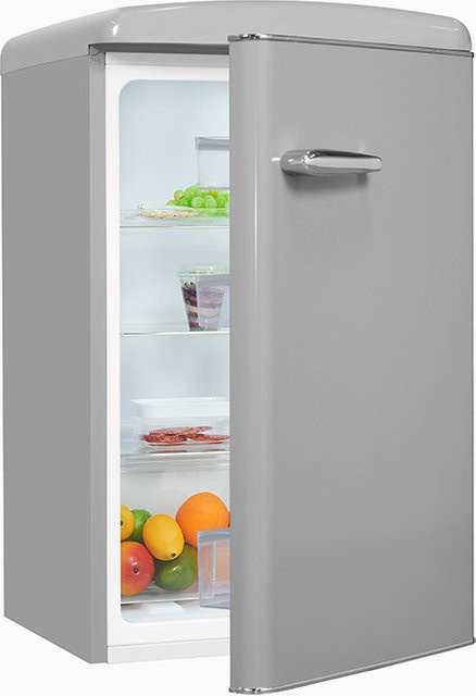 Exquisit RKS120-V-H-160F Retro Vollraumkühlschrank grau, B/T/H: 57,5 x 62,0 x 160,0 cm - Bild 1