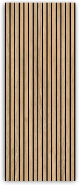 Walllux Duschrückwand Eiche Streifen in Braun aus Alu-Verbund, B: 100 cm, H: 255 cm, Dicke: 3 mm - Bild 1