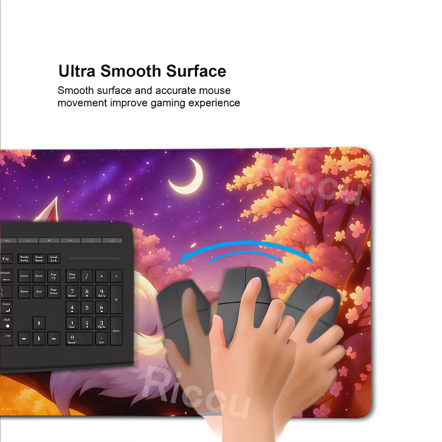 Riccu Sakura Landschaft Fuchs Mauspad XXL Anime Gaming Tischunterlage Multicolour - Bild 3