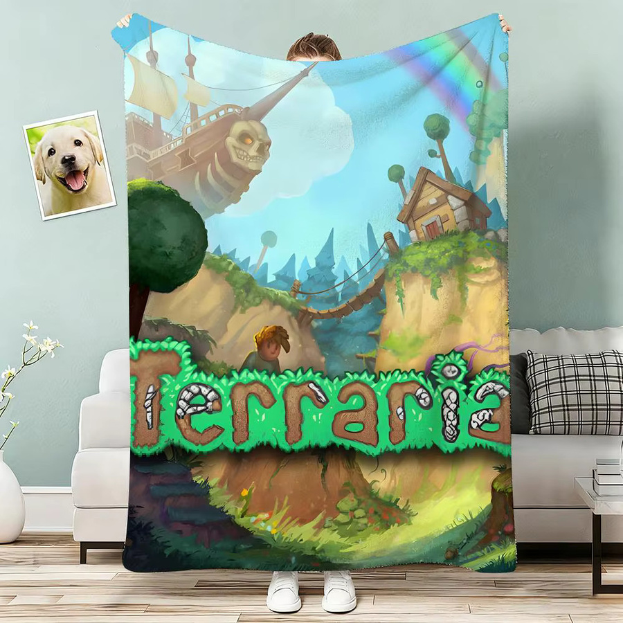 Terraria Flanellendecke in Weiß und Multicolour, leichte 240g Decke für den Sommer - Bild 2