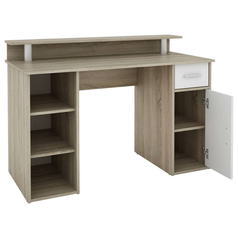 Schreibtisch byLIVING DIEGO in Eiche und Weiß für Büro und Home Office, B/H/T: 120 x 88 x 55 cm - Bild 4