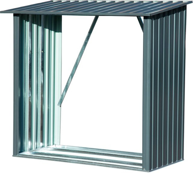 Dobar Kaminholzregal Madera aus Metall in Grau, B/T/H: 83 x 163 x 154 cm - Bild 1
