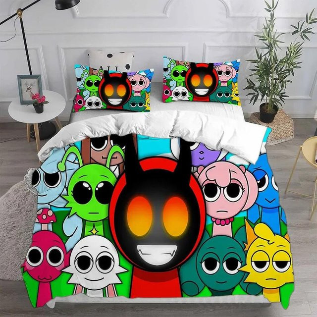 Sprunki 3D-Druck Bettwäsche Set Multicolor, 3-teilig, B/H: 135 x 200 cm - Bild 1