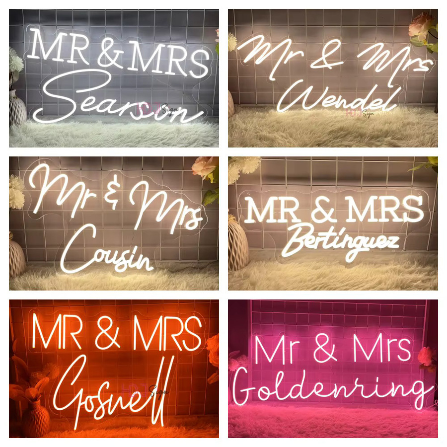 HDJSIGN Individuelles Neon Name LED Schild zur Dekoration für Hochzeit und Schlafzimmer in Weiß - Bild 1