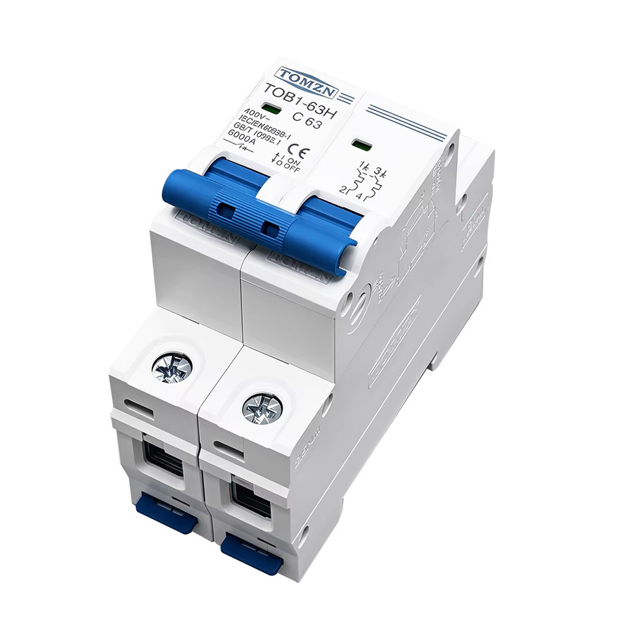 TOMZN 2P AC MCB TOB1-63H Typ C Mini-Leitungsschutzschalter 230/400V 50/60Hz in Weiß - Bild 2
