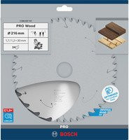 Bosch Hartmetall Kreissägeblatt Standard for Wood für Akkusägen, Durchmesser: 216 mm, Bohrung: 30 mm, 24 Zähne - Bild 2