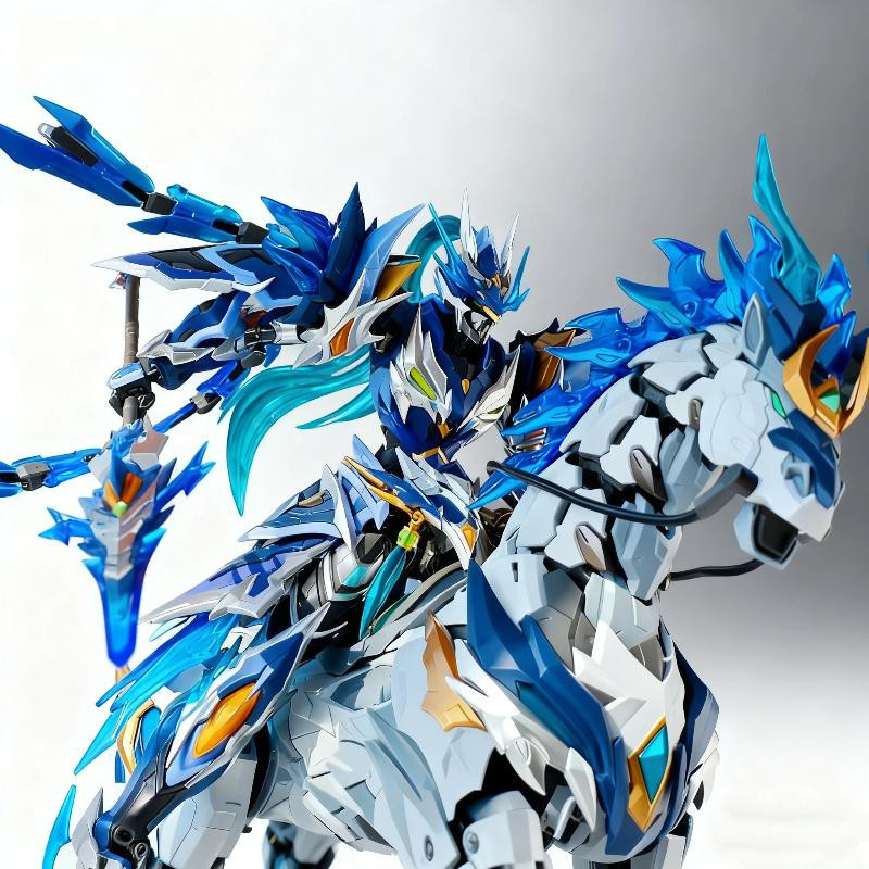 Motor Nuclear Zhao Yun Montagefigur Bausatz Actionfigur mit Yulan Weißem Drachenpferd - Bild 2