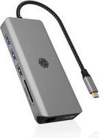 Icy Box IB-DK4061-CPD 12-in-1 USB Type-C Notebook Dockingstation in Anthrazit/Grau mit 2x HDMI, USB-A, Ethernet/LAN und 8K Unterstützung - Bild 1
