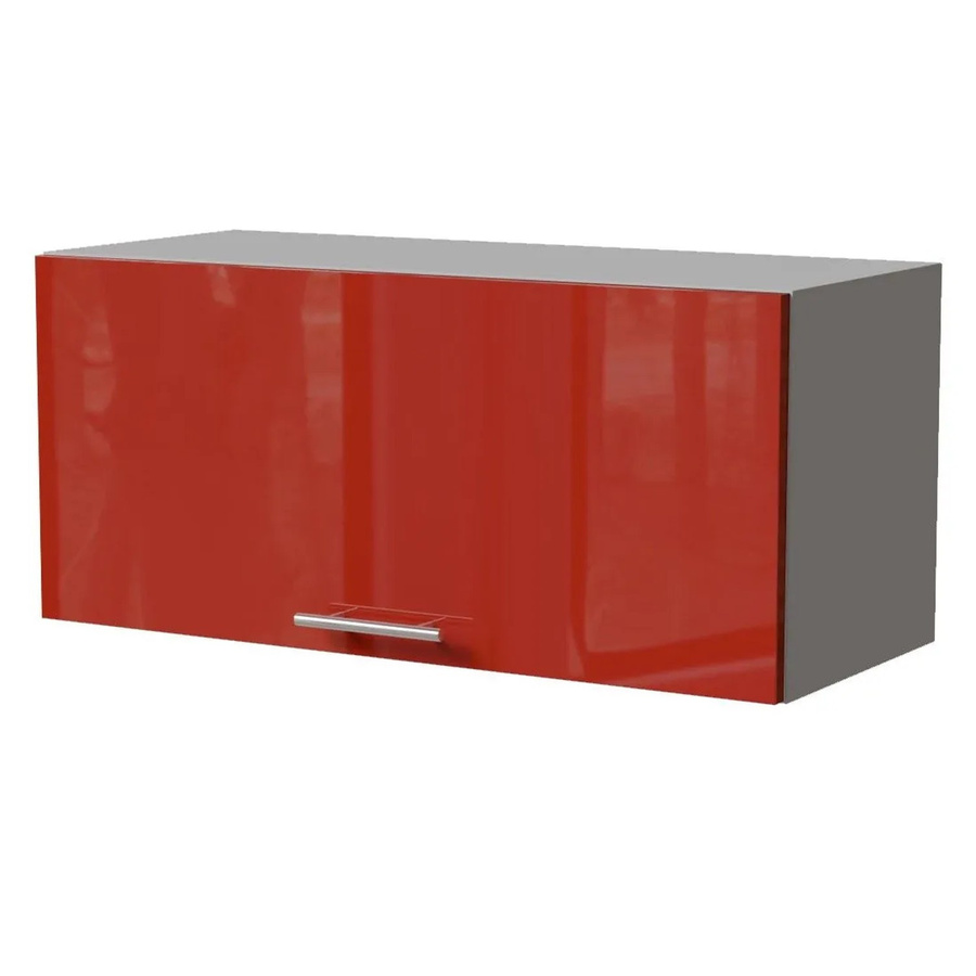 Feldmann-Wohnen Klapphängeschrank Brerra W4B in Grau und Karminrot Hochglanz mit Gasdruckdämpfer, B/T/H: 80 x 32,5 x 36 cm - Bild 2