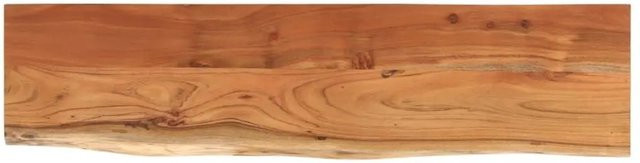 vidaXL Wandregal aus Akazienholz in Braun mit natürlicher Baumkante, B/T/H: 80 x 20 x 3,8 cm - Bild 2