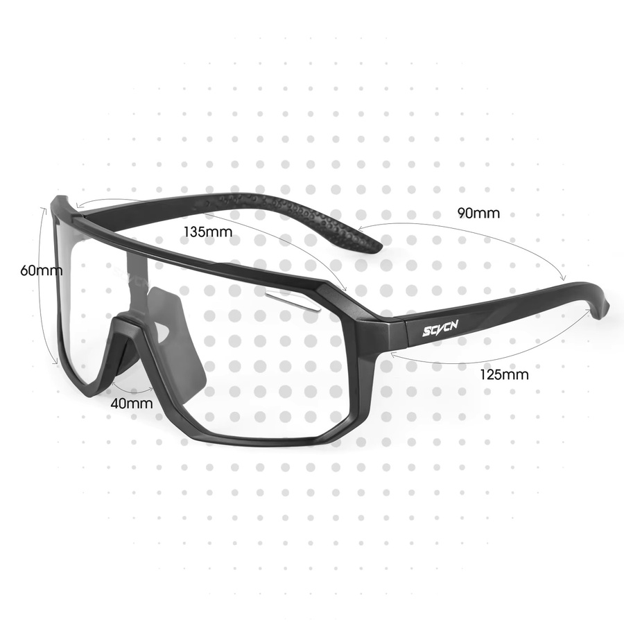 SCVCN Photochrome Outdoor-Brille, Vollrand, Kunststoff, Unisex, black - Bild 5
