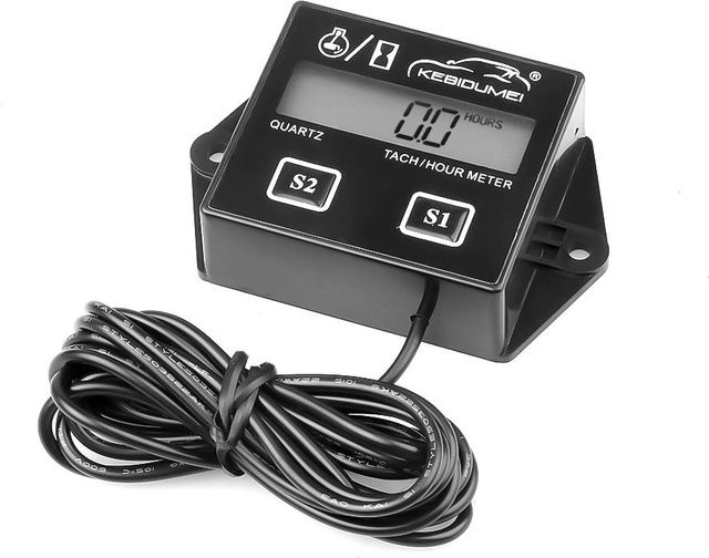 Digitaler Motordrehzahl-Stundenzähler von YJMP Auto Parts mit LCD-Display in Schwarz - Bild 1