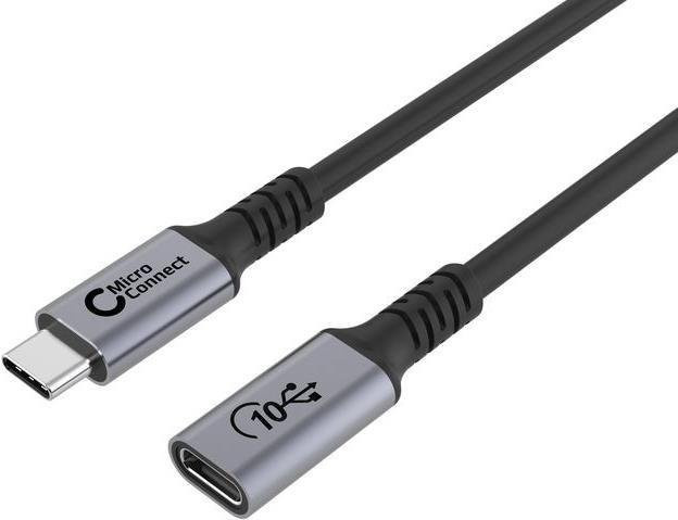 MicroConnect Premium USB-C Verlängerungskabel USB 3.2 Gen 2x2 5A 100W Schwarz Länge: 2,0 m - Bild 1