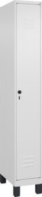 C+P Spind Classic PLUS Garderobenschrank mit 1 Abteil, Farbe Grau/Weiß, H x B x T: 195 x 30 x 50 cm - Bild 1