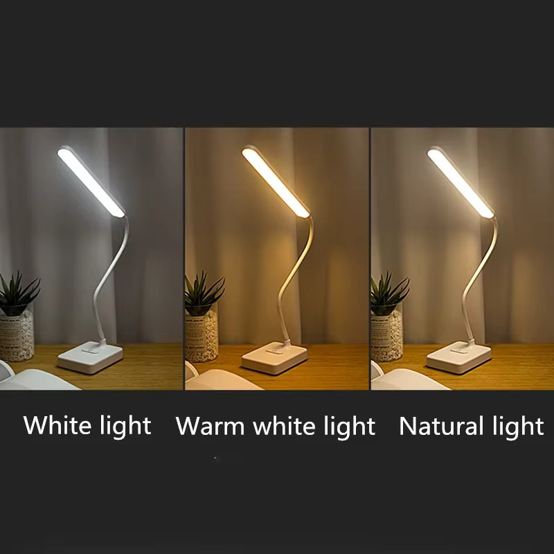 Feimefeiyou LED Touch Schreibtischlampe in Weiß mit USB-Anschluss und Dimmfunktion für Schlafzimmer und Wohnzimmer - Bild 3