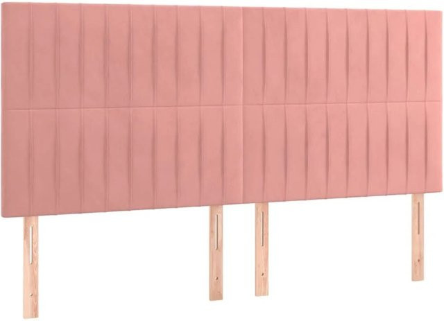 vidaXL Kopfteil aus Samt in Rosa, Breite: 160 cm, Tiefe: 5 cm, Höhe: 118 cm - Bild 1