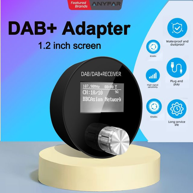 EzoneTronics Auto DAB/DAB+ Radio-Adapter Tragbarer Digitalradio Musikempfänger mit FM-Sender und unbegrenzten Voreinstellungen in Schwarz - Bild 1