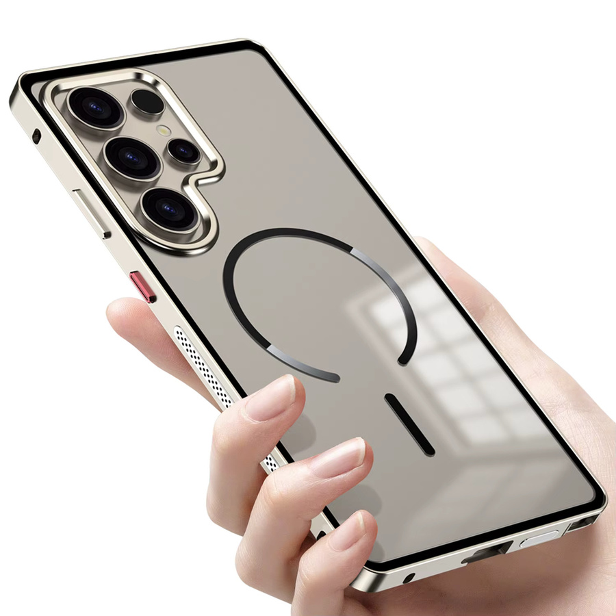 Magnetische Schutzhülle für Samsung Galaxy S25 S24 S23 Ultra und S25 S24 Plus in Schwarz mit Metallrand und mattierter PC-Rückplatte - Bild 2