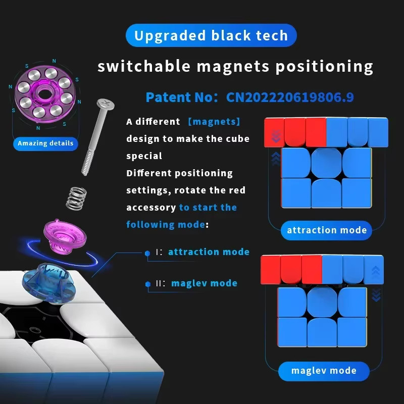 DianSheng MS3X Magnetischer DIY Maglev Magic Cube 3x3, Geschwindigkeitspuzzle - Bild 3