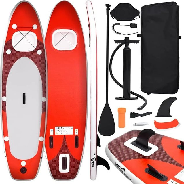 vidaXL SUP-Board-Set aufblasbar in Rot, B/T/H: 360 x 81 x 10 cm - Bild 1