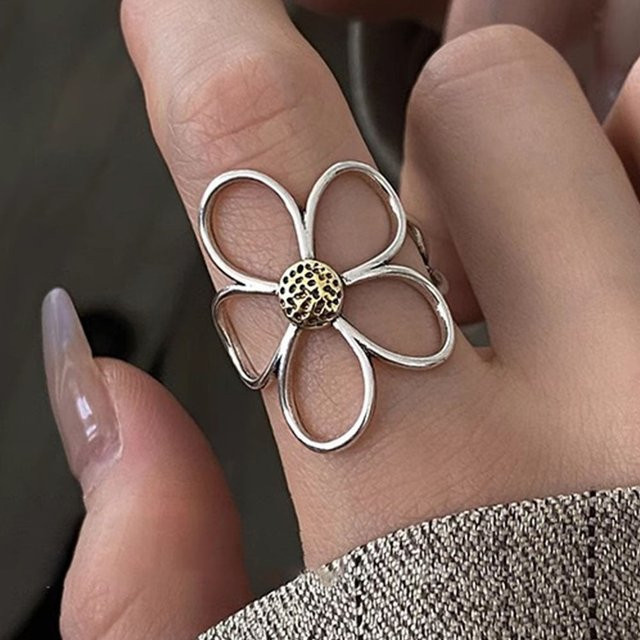 BFCLUB Ring, 925 Silber, Blumenring, Damen, minimalistisch - Bild 1