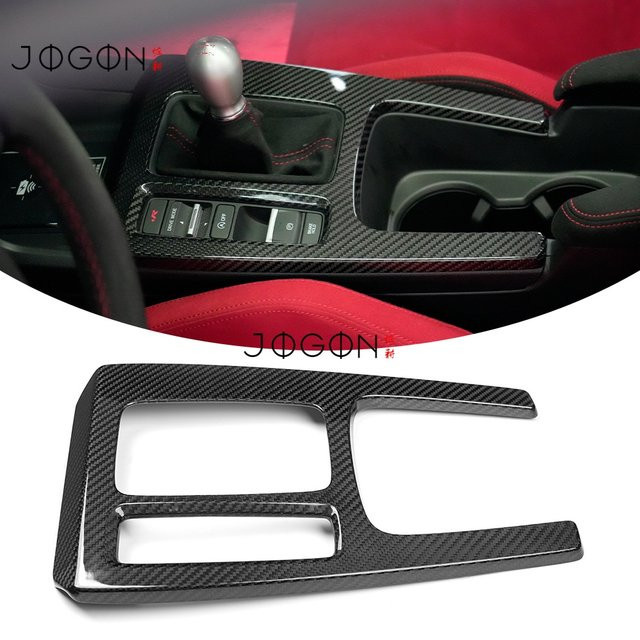 JOGON Echtcarbonfaser Mittelkonsole und Schalthebelabdeckung für Honda Civic Type R FL5 2023-2026, Schwarz - Bild 1