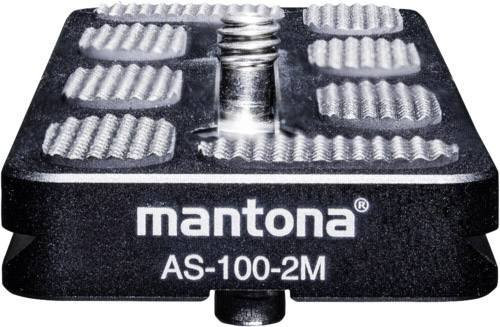 Mantona AS-100-2M Schnellwechselplatte mit Außengewinde 1/4 und 3/8 in Schwarz - Bild 1
