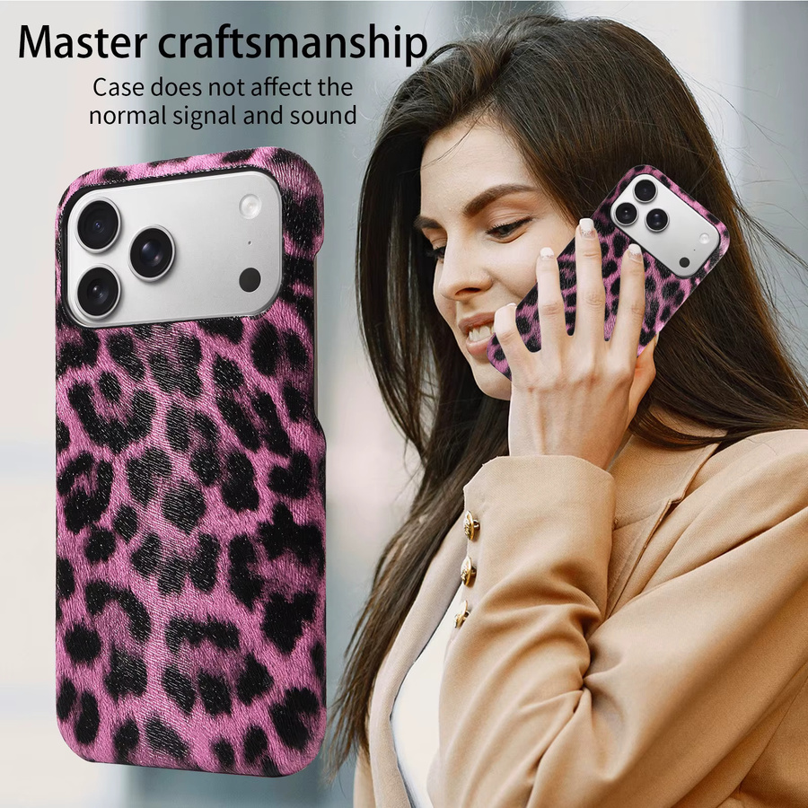 EAACAA Handyhülle aus PU-Leder mit Leopardenmuster für iPhone 11 bis iPhone 17E, stoßfest und kratzresistent, Farben: Weiß und Rosa - Bild 5